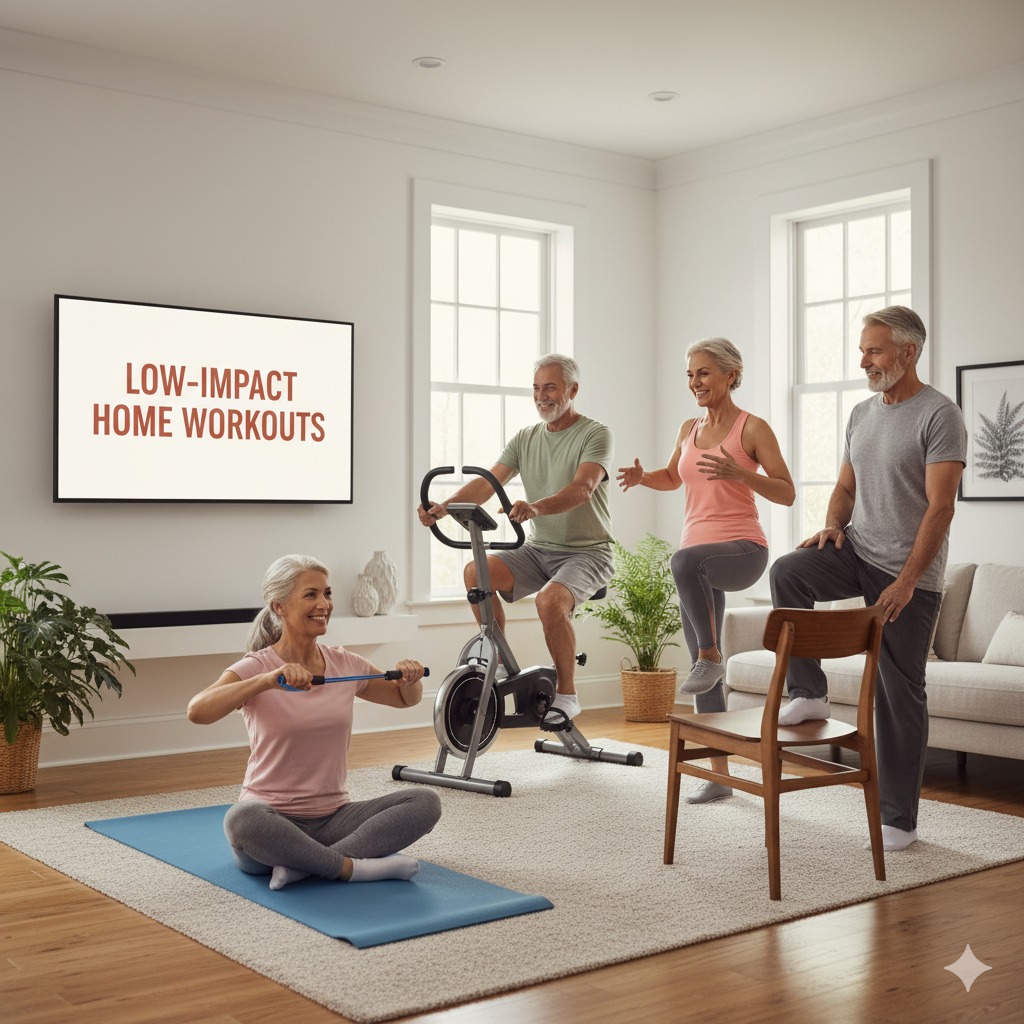 Home Workouts / best low-impact workouts at home / safe workouts for bad knees / exercises for stiff joints at home / simple home workouts for arthritis